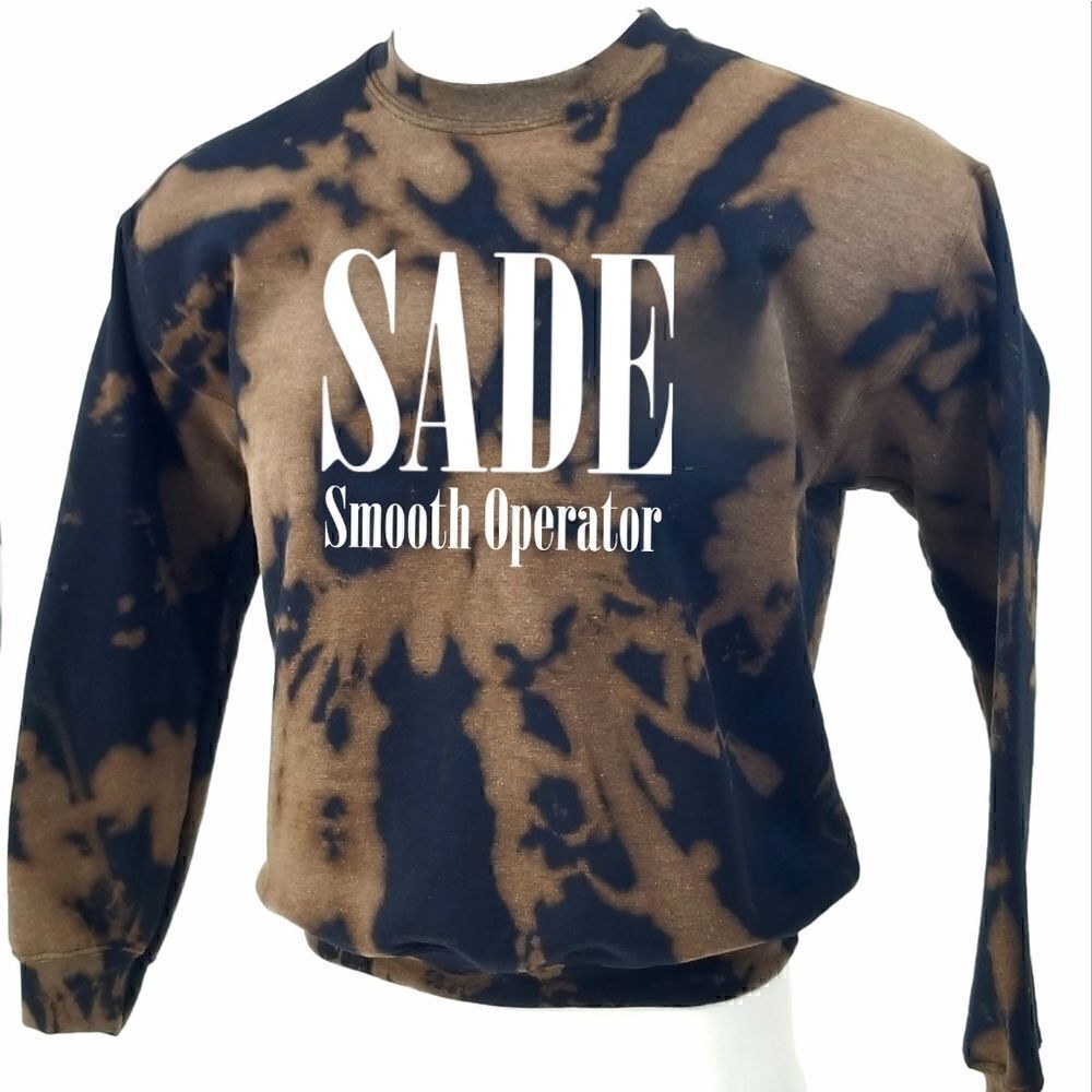 SADE Smooth Operator Soul R&B Rap Rock Acid Washed Pullover Crewneck Sweatshirt - Picture 3 of 5